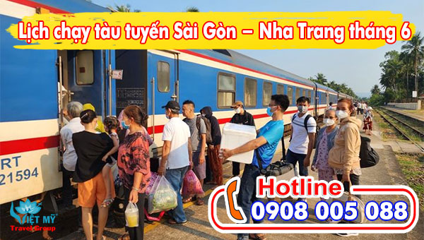 Lịch chạy tàu tuyến Sài Gòn - Nha Trang tháng 6