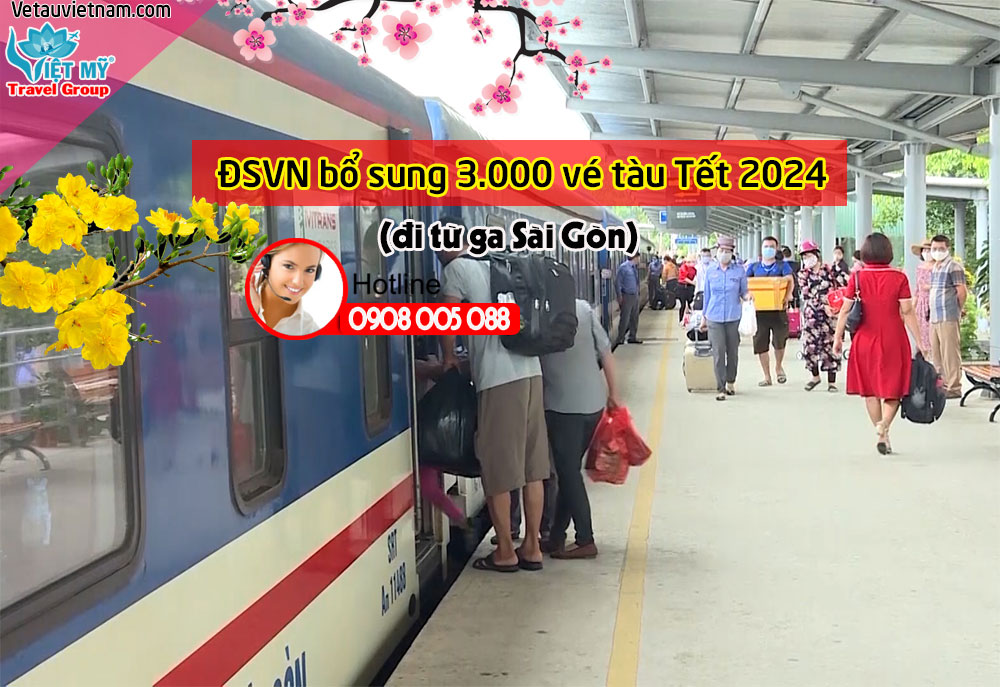 ĐSVN bổ sung 3.000 vé tàu Tết 2024 đi từ ga Sài Gòn