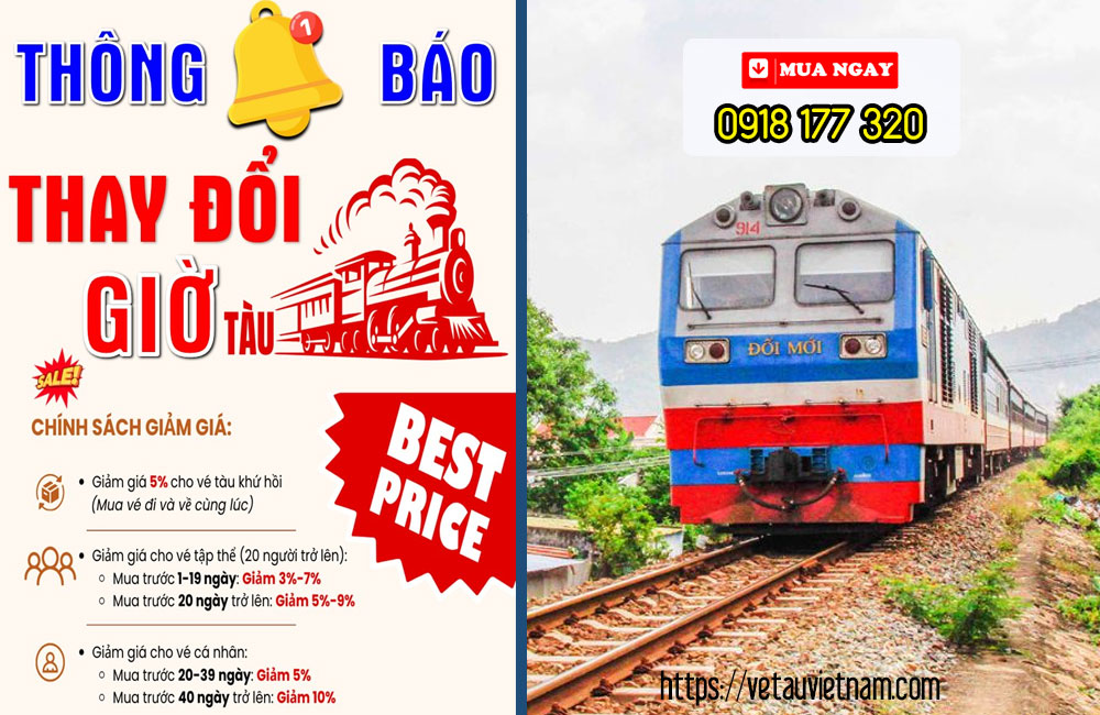 Thay đổi giờ tàu Hà Nội đi TpHCM từ ngày 15/5/2025