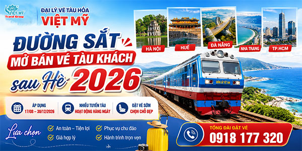Đường sắt mở bán vé tàu khách sau Hè 2026