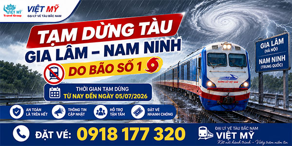 Tạm dừng tàu Gia Lâm Nam Ninh do Bão số 1