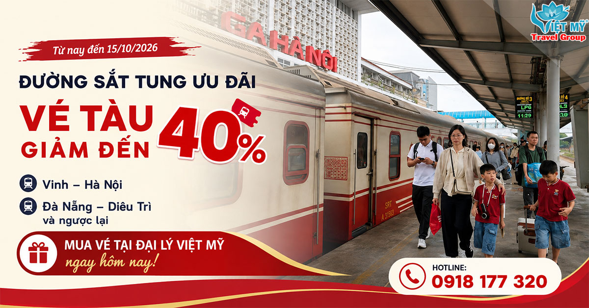 Đường sắt đang giảm 40% giá vé tàu - áp dụng đến tháng 10/2026