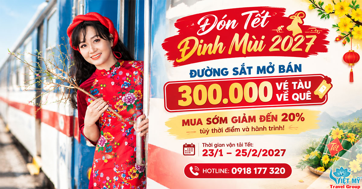 Đường sắt mở bán 300000 vé tàu Tết Đinh Mùi 2027 - Giảm đến 20%