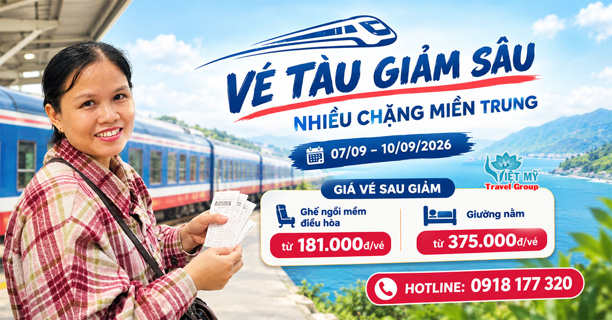 Vé tàu miền Trung chỉ từ 181K/lượt – áp dụng đến 10/09/2026