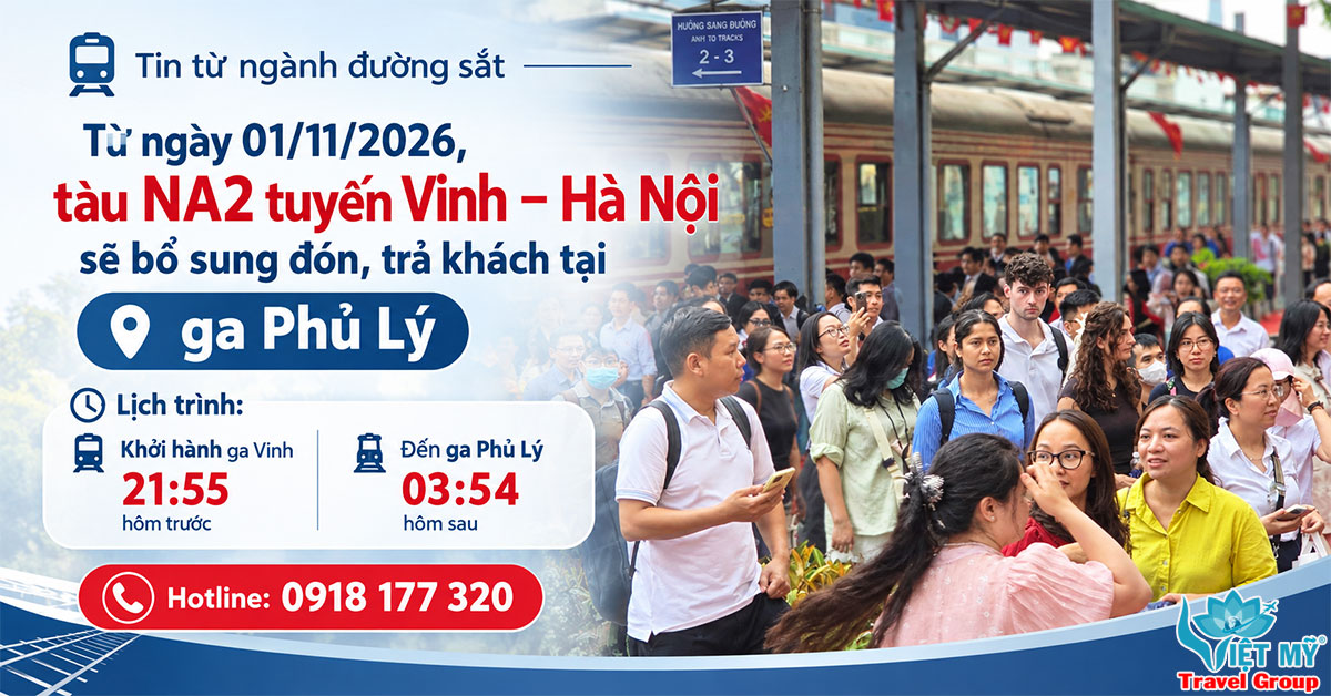 Từ ngày 1/11 tàu Vinh - Hà Nội bổ sung điểm dừng tại ga Phủ Lý